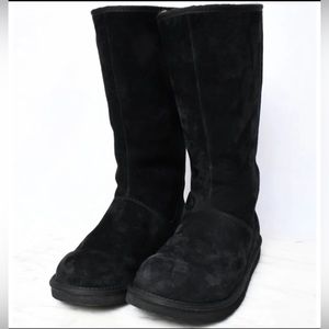 UGG Boots 5119 Knightsbridge Women 9 Black Leather Zip up Back